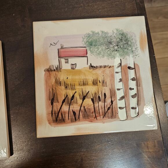 Cristina Fortini Signed Hand Painted Tiles - 3 - Picture 3 of 5
